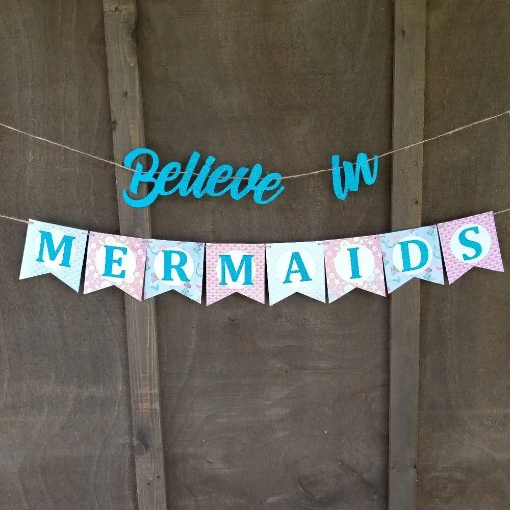 Mermaid Theme Party | Believe in Mermaids Banner